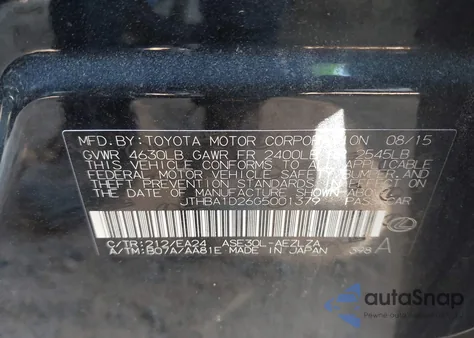 2016 Lexus Is z USA, uszkodzony, nr VIN JTHBA1D26G5001379